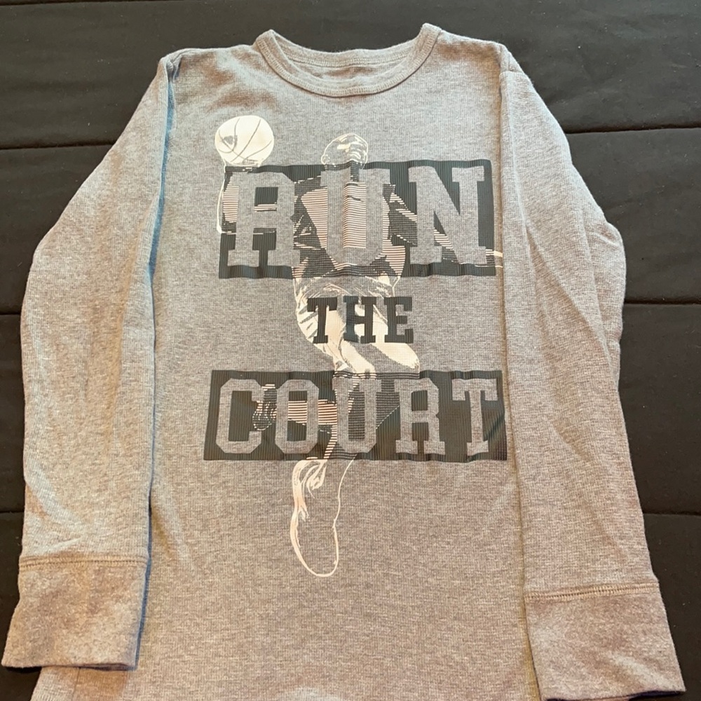 Boys grey Henley long sleeve shirt